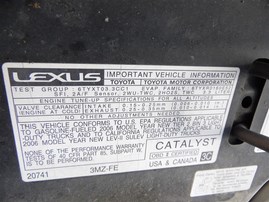 2006 LEXUS RX400H HYBRID BLACK 3.3 4WD AT Z21337